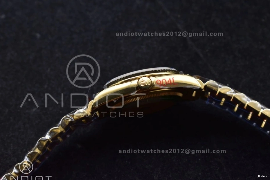 on DayDate (Gain President with Diamond QF YG Best Weight) Steel V5 Grey Square Dial Bracelet Edition vr3255 36 904L 0419